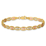 14k 4.65mm Tri-color Gold PavÃ© Valentino Chain