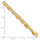 14k 4.65mm Tri-color Gold PavÃ© Valentino Chain