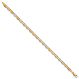 14k 4.65mm Tri-color Gold PavÃ© Valentino Chain