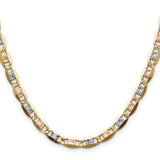 14k 6.1mm Tri-color Gold PavÃ© Valentino Chain