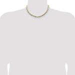 14k 6.1mm Tri-color Gold PavÃ© Valentino Chain