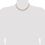 14k 6.1mm Tri-color Gold PavÃ© Valentino Chain