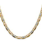 14k 6.1mm Tri-color Gold PavÃ© Valentino Chain