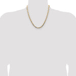 14k 6.1mm Tri-color Gold PavÃ© Valentino Chain