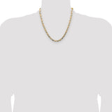 14k 6.1mm Tri-color Gold PavÃ© Valentino Chain