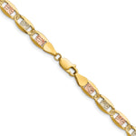 14k 6.1mm Tri-color Gold PavÃ© Valentino Chain
