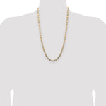 14k 6.1mm Tri-color Gold PavÃ© Valentino Chain