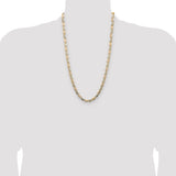 14k 6.1mm Tri-color Gold PavÃ© Valentino Chain