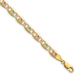 14k 6.1mm Tri-color Gold PavÃ© Valentino Chain
