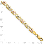 14k 6.1mm Tri-color Gold PavÃ© Valentino Chain