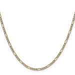14k 2.3mm Semi-solid with Rhodium PavÃ© Figaro Chain