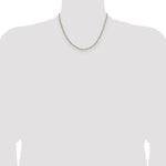 14k 2.3mm Semi-solid with Rhodium PavÃ© Figaro Chain
