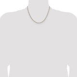 14k 2.3mm Semi-solid with Rhodium PavÃ© Figaro Chain