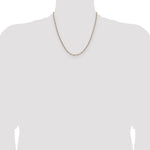 14k 2.3mm Semi-solid with Rhodium PavÃ© Figaro Chain
