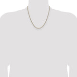 14k 2.3mm Semi-solid with Rhodium PavÃ© Figaro Chain