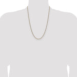 14k 2.3mm Semi-solid with Rhodium PavÃ© Figaro Chain