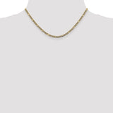 14k 3.2mm Semi-solid with Rhodium PavÃ© Figaro Chain