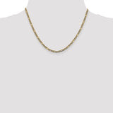 14k 3.2mm Semi-solid with Rhodium PavÃ© Figaro Chain