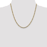 14k 3.2mm Semi-solid with Rhodium PavÃ© Figaro Chain