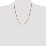 14k 3.2mm Semi-solid with Rhodium PavÃ© Figaro Chain