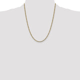 14k 3.2mm Semi-solid with Rhodium PavÃ© Figaro Chain