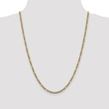 14k 3.2mm Semi-solid with Rhodium PavÃ© Figaro Chain