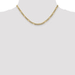 14k 3.9mm Semi-solid with Rhodium PavÃ© Figaro Chain