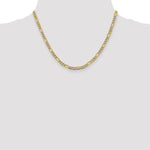 14k 3.9mm Semi-solid with Rhodium PavÃ© Figaro Chain
