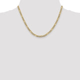 14k 3.9mm Semi-solid with Rhodium PavÃ© Figaro Chain