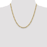 14k 3.9mm Semi-solid with Rhodium PavÃ© Figaro Chain