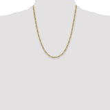 14k 3.9mm Semi-solid with Rhodium PavÃ© Figaro Chain