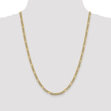 14k 3.9mm Semi-solid with Rhodium PavÃ© Figaro Chain