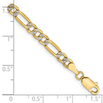 14k 3.9mm Semi-solid with Rhodium PavÃ© Figaro Chain