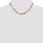 14k 5.25mm Semi-solid with Rhodium PavÃ© Figaro Chain