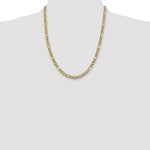 14k 5.25mm Semi-solid with Rhodium PavÃ© Figaro Chain