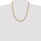 14k 5.25mm Semi-solid with Rhodium PavÃ© Figaro Chain