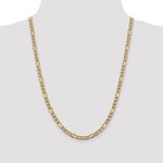 14k 5.25mm Semi-solid with Rhodium PavÃ© Figaro Chain