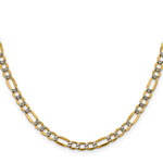 14k 5.25mm Semi-solid with Rhodium PavÃ© Figaro Chain
