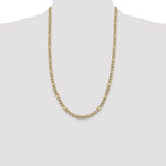 14k 5.25mm Semi-solid with Rhodium PavÃ© Figaro Chain
