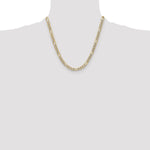 14k 6.5mm Semi-solid with Rhodium PavÃ© Figaro Chain