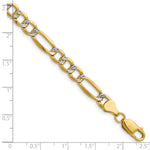 14k 6.5mm Semi-solid with Rhodium PavÃ© Figaro Chain