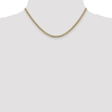 14k 3.4mm Semi-solid with Rhodium PavÃ© Curb Chain