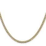 14k 3.4mm Semi-solid with Rhodium PavÃ© Curb Chain