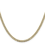14k 3.4mm Semi-solid with Rhodium PavÃ© Curb Chain
