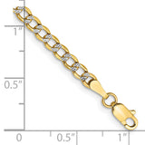 14k 3.4mm Semi-solid with Rhodium PavÃ© Curb Chain