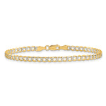 14k 3.4mm Semi-solid with Rhodium PavÃ© Curb Chain