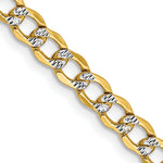 14k 4.3mm Semi-solid with Rhodium PavÃ© Curb Chain