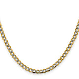 14k 4.3mm Semi-solid with Rhodium PavÃ© Curb Chain