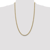 14k 4.3mm Semi-solid with Rhodium PavÃ© Curb Chain