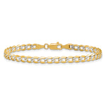 14k 4.3mm Semi-solid with Rhodium PavÃ© Curb Chain